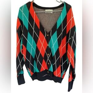 Urban Outfitters Multicolor Argyle Cardigan